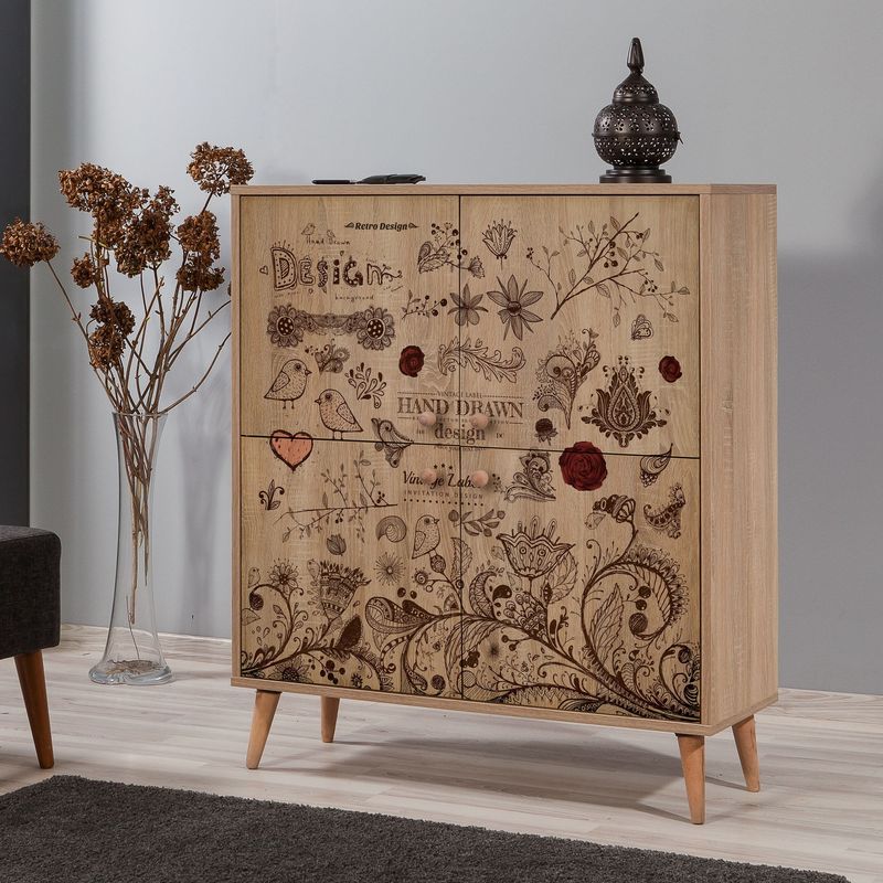 Casa si Gradina - Mobilier - Dulapuri si sifoniere - Dulapuri - Dulap multifunctional, Hanah Home, pal melaminat, stejar sonoma, 95x36x111 cm, 863SPH3952 - Infinity.ro