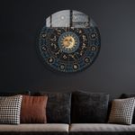 Casa si Gradina - Decoratiuni - Ceasuri - Tablou decorativ din sticla, Wallxpert, sticla temperata, multicolor, diametru 60 cm - Infinity.ro