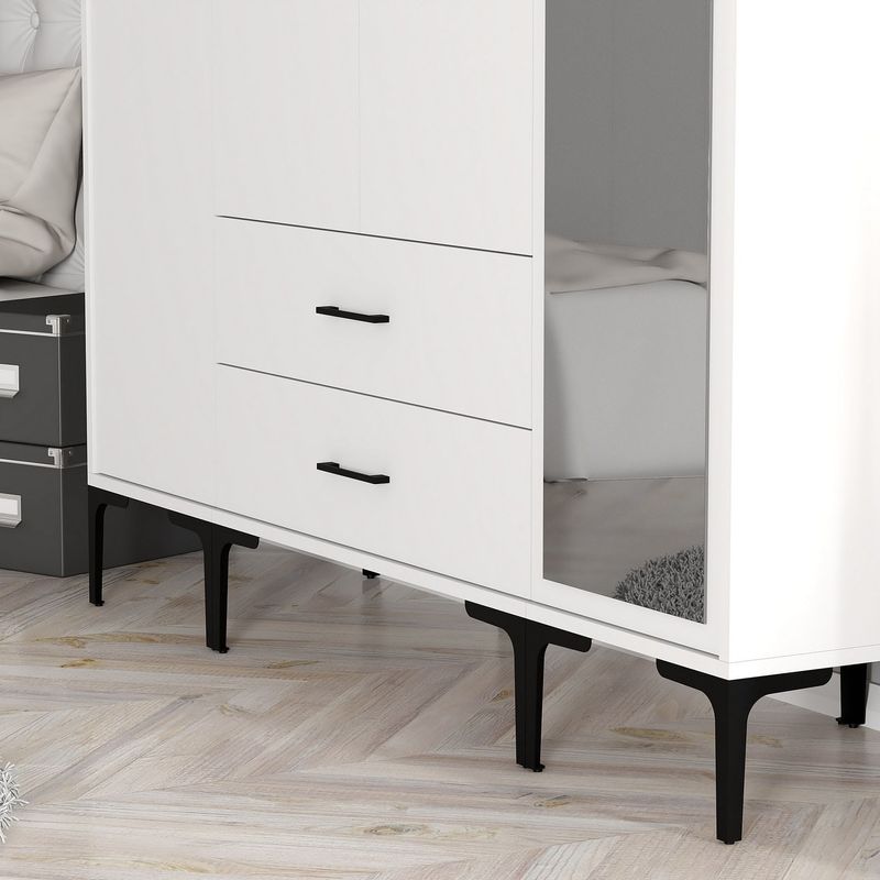 Casa si Gradina - Mobilier - Dulapuri si sifoniere - Sifoniere - Sifonier, Hanah Home, pal melaminat, alb, 160x47.5x201.4 cm - Infinity.ro