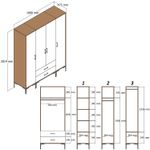 Casa si Gradina - Mobilier - Dulapuri si sifoniere - Sifoniere - Sifonier, Hanah Home, pal melaminat, alb, 160x47.5x201.4 cm - Infinity.ro
