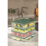Casa si Gradina - Bucatarie si vesela - Organizare si depozitare bucatarie - Cutii alimentare - Set cutii alimentare, Hermia, plastic, verde, 23x29,5x6,5 cm, 4 bucati - Infinity.ro