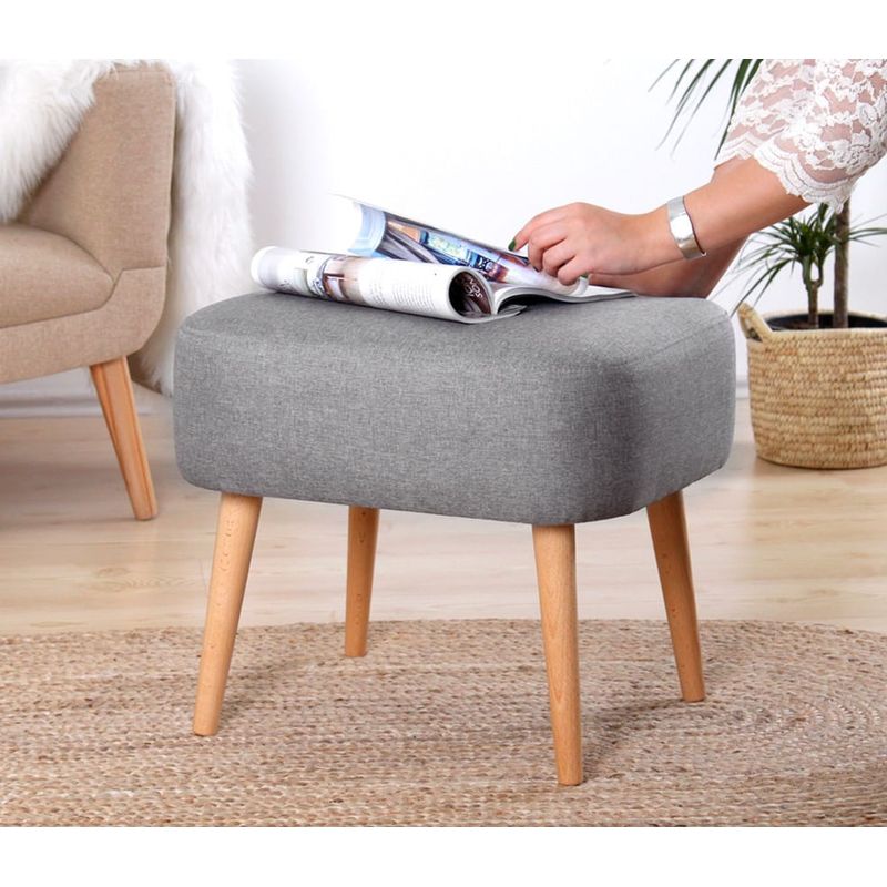 Casa si Gradina - Mobilier - Scaune si fotolii - Tabureti - Puf, Atelier Del Sofa, bumbac si in, gri, 50x43x42 cm - Infinity.ro