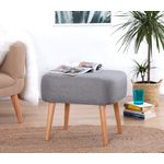 Casa si Gradina - Mobilier - Scaune si fotolii - Tabureti - Puf, Atelier Del Sofa, bumbac si in, gri, 50x43x42 cm - Infinity.ro
