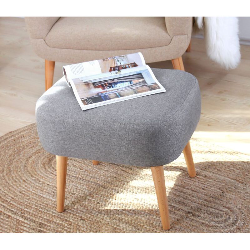 Casa si Gradina - Mobilier - Scaune si fotolii - Tabureti - Puf, Atelier Del Sofa, bumbac si in, gri, 50x43x42 cm - Infinity.ro