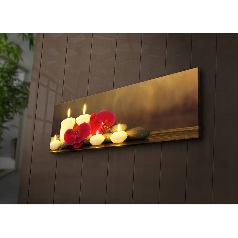 Casa si Gradina - Decoratiuni - Tablouri - Tablou canvas cu led, Wallxpert, multicolor, 30x90 cm, panza de piele intoarsa, rama lemn - Infinity.ro