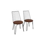 Casa si Gradina - Mobilier - Scaune si fotolii - Scaune - Set scaune, Hanah Home, metal, piele artificiala, negru, 44x44x84 cm - Infinity.ro
