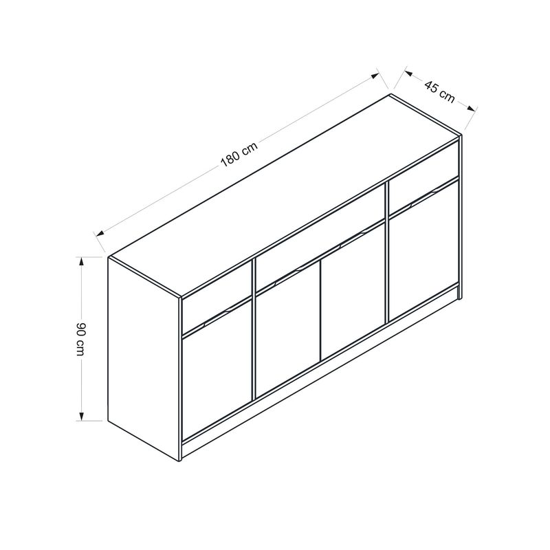Casa si Gradina - Mobilier - Comode si corpuri - Console - Consola, Hanah Home, pal melaminat, nuc si antracit, 180x45x90 cm - Infinity.ro