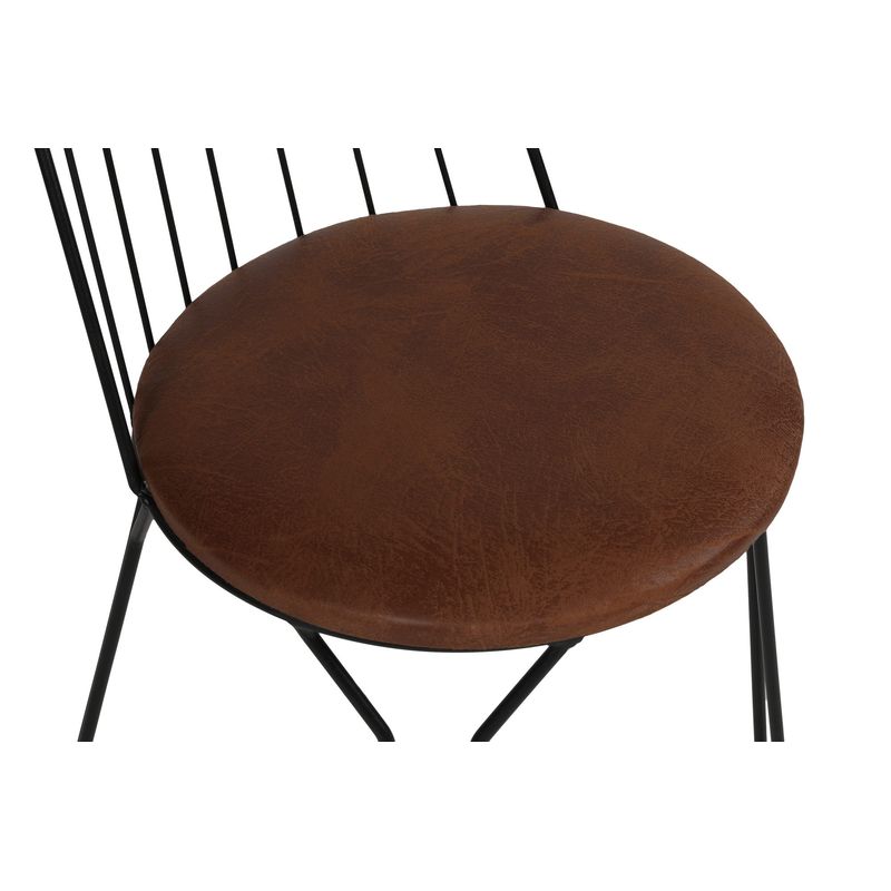 Casa si Gradina - Mobilier - Scaune si fotolii - Scaune - Set scaune, Hanah Home, metal, piele artificiala, negru, 44x44x84 cm - Infinity.ro