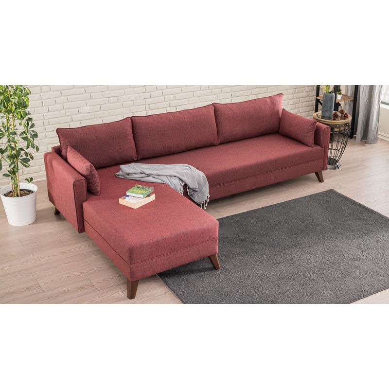 Casa si Gradina - Mobilier - Canapele si coltare - Coltare - Coltar, Atelier Del Sofa, lemn si mdf, rosu bordo, 275x165x85 cm - Infinity.ro