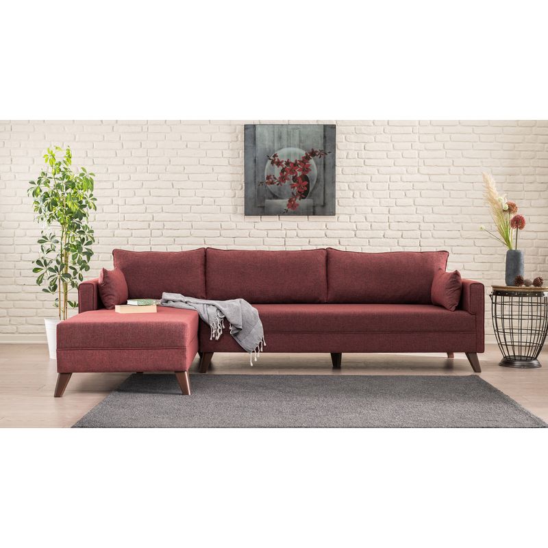 Casa si Gradina - Mobilier - Canapele si coltare - Coltare - Coltar, Atelier Del Sofa, lemn si mdf, rosu bordo, 275x165x85 cm - Infinity.ro