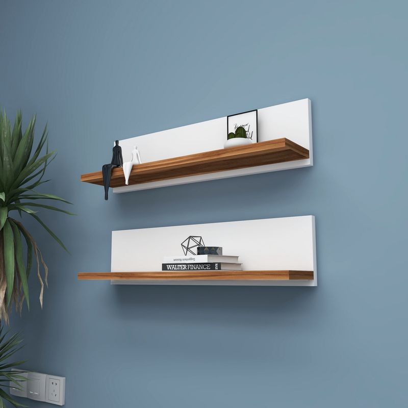 Casa si Gradina - Mobilier - Biblioteci si rafturi - Rafturi - Raft de perete, Hanah Home, pal melaminat, alb, 60x15x13 cm - Infinity.ro