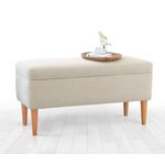 Casa si Gradina - Mobilier - Organizare si depozitare - Bancute - Bancuta cu spatiu de depozitare, Atelier Del Sofa, bumbac si in, crem, 100x50x43 cm - Infinity.ro