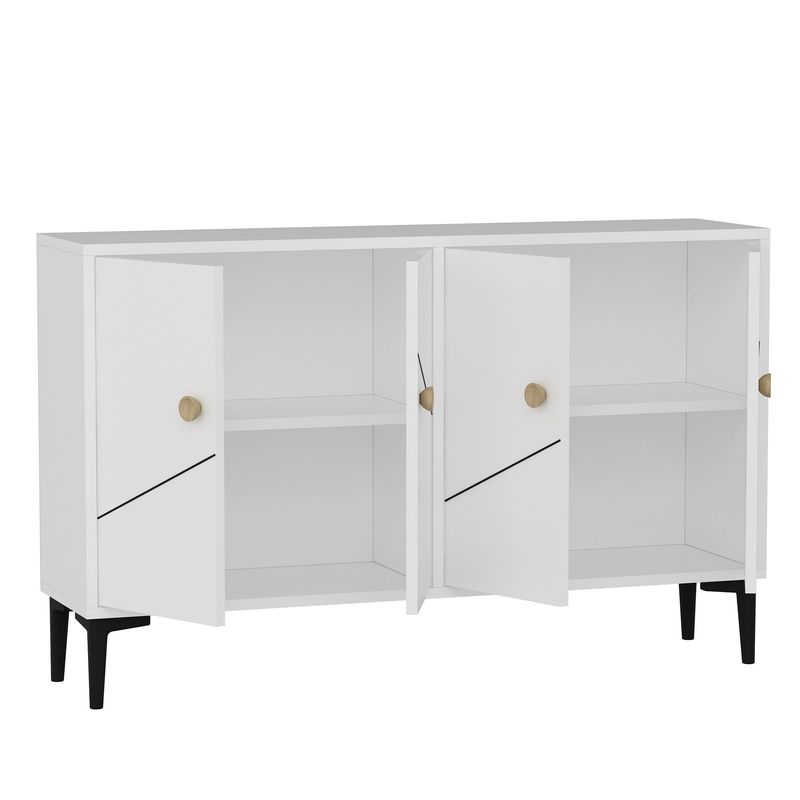 Casa si Gradina - Mobilier - Comode si corpuri - Comode - Comoda tv, Hanah Home, pal melaminat, alb, 120x30x75 cm, 327ODS1138 - Infinity.ro