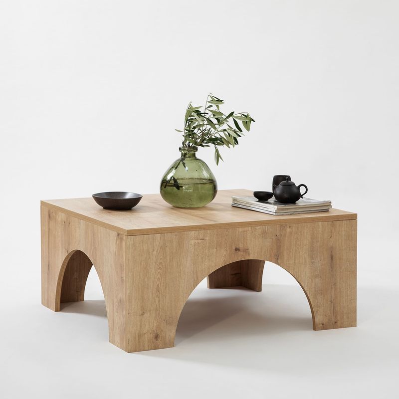 Casa si Gradina - Mobilier - Mese si birouri - Masute de cafea - Masuta de cafea, Hanah Home, pal melaminat, stejar, 80x80x37 cm - Infinity.ro