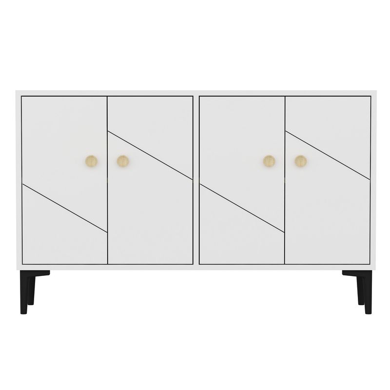 Casa si Gradina - Mobilier - Comode si corpuri - Comode - Comoda tv, Hanah Home, pal melaminat, alb, 120x30x75 cm, 327ODS1138 - Infinity.ro