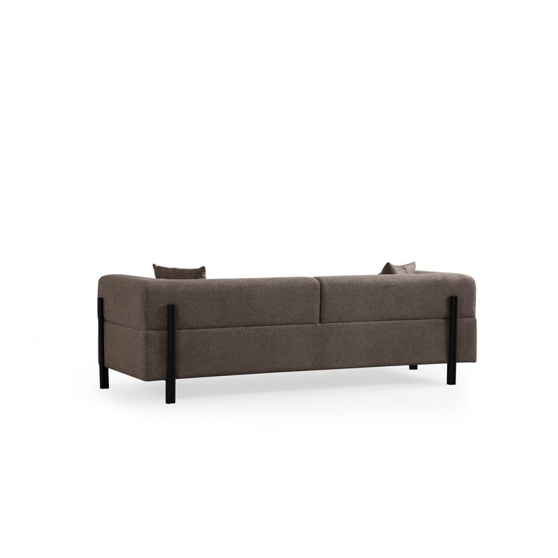 Casa si Gradina - Mobilier - Canapele si coltare - Canapele - Canapea 3 locuri, Hanah Home, lemn fag si pal, maro, 225x93x75 cm - Infinity.ro