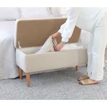 Casa si Gradina - Mobilier - Organizare si depozitare - Bancute - Bancuta cu spatiu de depozitare, Atelier Del Sofa, bumbac si in, crem, 100x50x43 cm - Infinity.ro