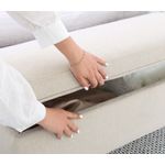 Casa si Gradina - Mobilier - Organizare si depozitare - Bancute - Bancuta cu spatiu de depozitare, Atelier Del Sofa, bumbac si in, crem, 100x50x43 cm - Infinity.ro