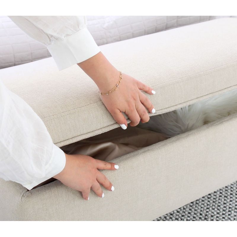 Casa si Gradina - Mobilier - Organizare si depozitare - Bancute - Bancuta cu spatiu de depozitare, Atelier Del Sofa, bumbac si in, crem, 100x50x43 cm - Infinity.ro