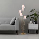 Casa si Gradina - Corpuri si surse de iluminat - Veioze si lampi - Lampadare - Lampadar, Opviq, metal, auriu alb, 44x44x160 cm - Infinity.ro