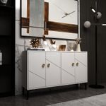 Casa si Gradina - Mobilier - Comode si corpuri - Comode - Comoda tv, Hanah Home, pal melaminat, alb, 120x30x75 cm, 327ODS1138 - Infinity.ro