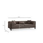 Casa si Gradina - Mobilier - Canapele si coltare - Canapele - Canapea 3 locuri, Hanah Home, lemn fag si pal, maro, 225x93x75 cm - Infinity.ro