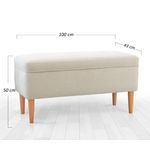 Casa si Gradina - Mobilier - Organizare si depozitare - Bancute - Bancuta cu spatiu de depozitare, Atelier Del Sofa, bumbac si in, crem, 100x50x43 cm - Infinity.ro