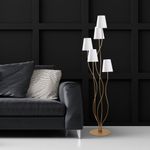 Casa si Gradina - Corpuri si surse de iluminat - Veioze si lampi - Lampadare - Lampadar, Opviq, metal, auriu alb, 44x44x160 cm - Infinity.ro