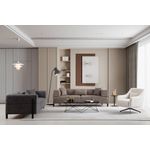 Casa si Gradina - Mobilier - Canapele si coltare - Canapele - Canapea 3 locuri, Hanah Home, lemn fag si pal, maro, 225x93x75 cm - Infinity.ro