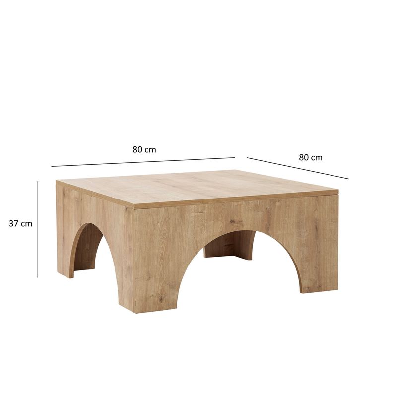 Casa si Gradina - Mobilier - Mese si birouri - Masute de cafea - Masuta de cafea, Hanah Home, pal melaminat, stejar, 80x80x37 cm - Infinity.ro
