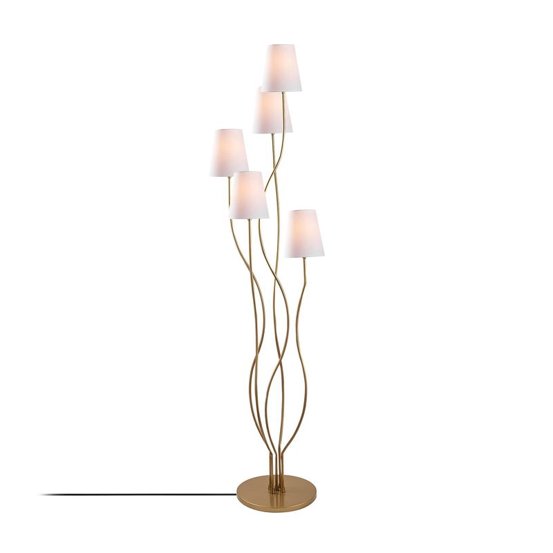 Casa si Gradina - Corpuri si surse de iluminat - Veioze si lampi - Lampadare - Lampadar, Opviq, metal, auriu alb, 44x44x160 cm - Infinity.ro