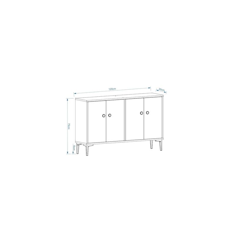 Casa si Gradina - Mobilier - Comode si corpuri - Comode - Comoda tv, Hanah Home, pal melaminat, alb, 120x30x75 cm, 327ODS1138 - Infinity.ro