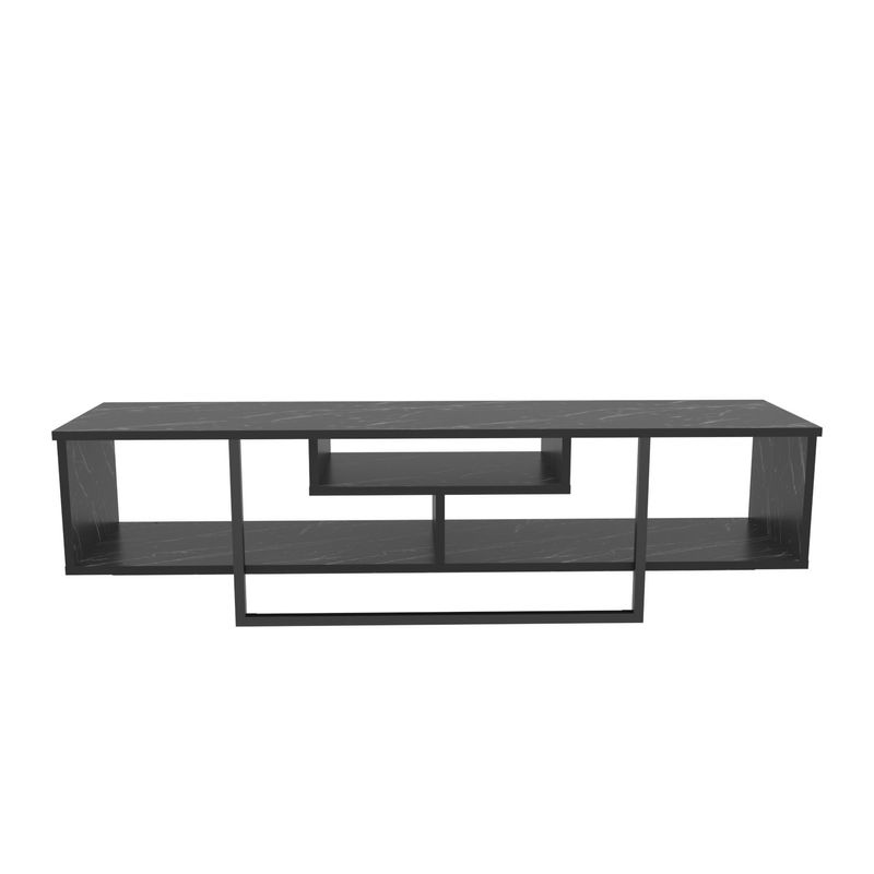 Casa si Gradina - Mobilier - Comode si corpuri - Comode - Comoda tv, Hanah Home, pal melaminat, negru, 150x35.2x40 cm - Infinity.ro