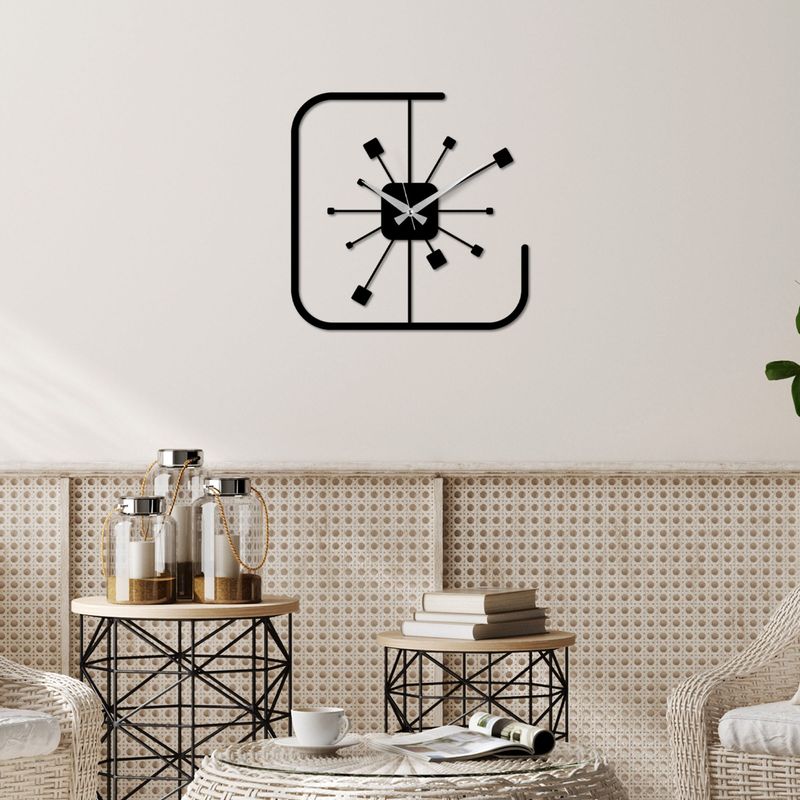 Casa si Gradina - Decoratiuni - Ceasuri - Ceas de perete decorativ, Wallxpert, metal, negru, 49x49 cm, 891TNL2440 - Infinity.ro