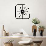 Casa si Gradina - Decoratiuni - Ceasuri - Ceas de perete decorativ, Wallxpert, metal, negru, 49x49 cm, 891TNL2440 - Infinity.ro