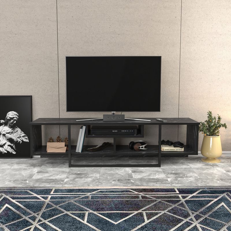 Casa si Gradina - Mobilier - Comode si corpuri - Comode - Comoda tv, Hanah Home, pal melaminat, negru, 150x35.2x40 cm - Infinity.ro