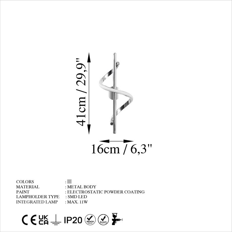 Casa si Gradina - Corpuri si surse de iluminat - Plafoniere, aplice si spoturi - Aplica, Opviq, metal, crom, 16x41x25 cm - Infinity.ro