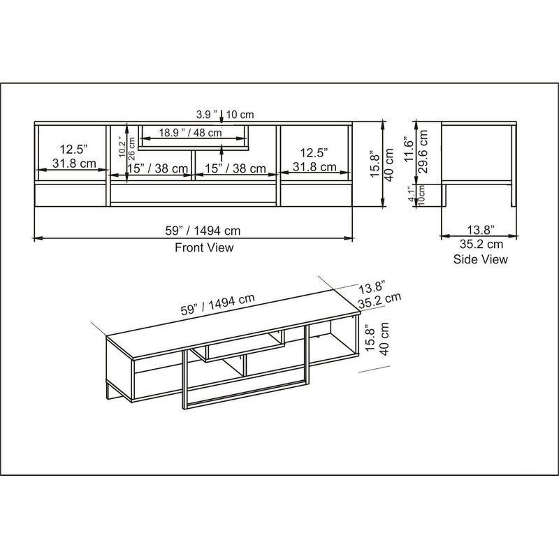 Casa si Gradina - Mobilier - Comode si corpuri - Comode - Comoda tv, Hanah Home, pal melaminat, negru, 150x35.2x40 cm - Infinity.ro