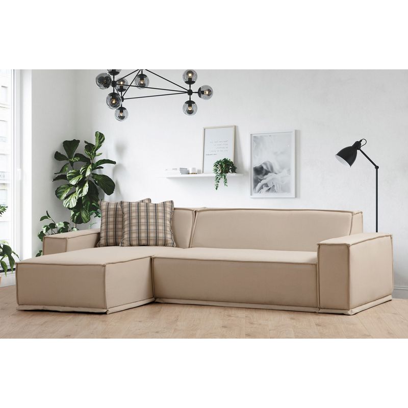 Casa si Gradina - Mobilier - Canapele si coltare - Coltare - Coltar, Hanah Home, material textil, crem, 167x272x100 cm - Infinity.ro