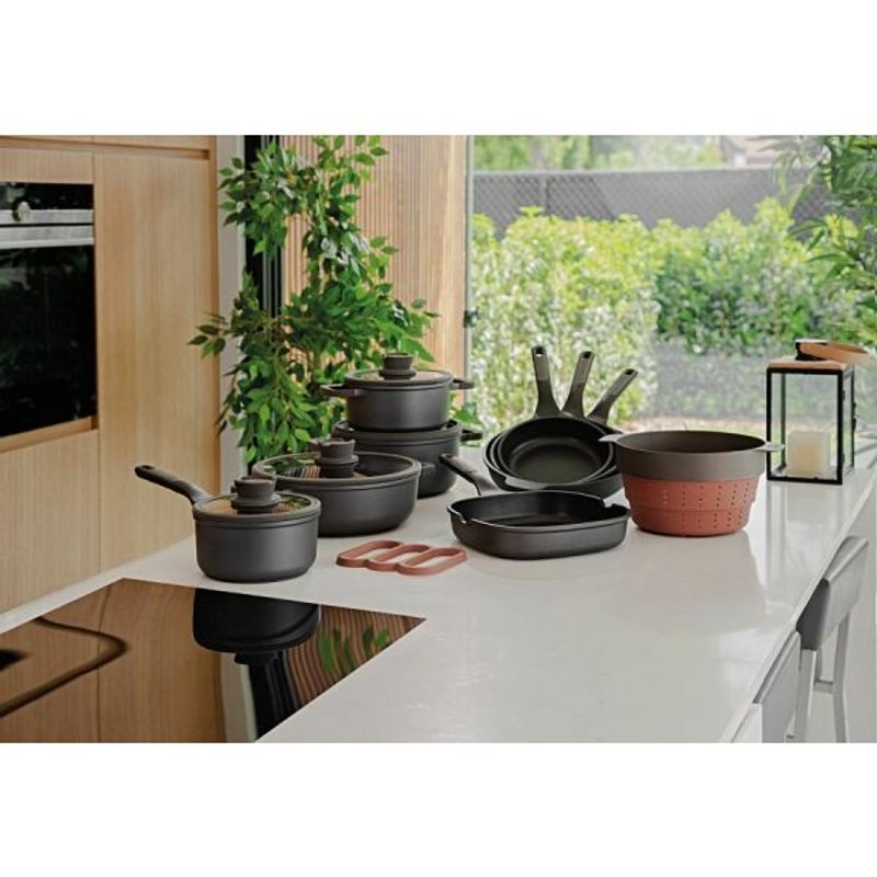 Casa si Gradina - Bucatarie si vesela - Vase pentru gatit - Tigai si seturi - Tigaie grill Stone, 26 cm, 2.1L, Aluminiu, Negru - Infinity.ro