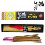 Casa si Gradina - Decoratiuni - Aromaterapie si lumanari - Odorizante camera - Set palo santo, salvie alba, betisoare parfumate Tribal soul 15g, suport betisoare Buddha - Infinity.ro