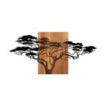 Casa si Gradina - Decoratiuni - Decoratiuni perete - Accesoriu decorativ de perete, Wallxpert, lemn si metal, negru si nuc, 144x3x70 cm - Infinity.ro