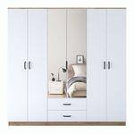 Casa si Gradina - Mobilier - Dulapuri si sifoniere - Sifoniere - Sifonier, Hanah Home, pal melaminat, nuc si alb, 210x210x51.5 cm, 893RAN5405 - Infinity.ro