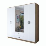 Casa si Gradina - Mobilier - Dulapuri si sifoniere - Sifoniere - Sifonier, Hanah Home, pal melaminat, nuc si alb, 210x210x51.5 cm, 893RAN5405 - Infinity.ro