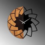Casa si Gradina - Decoratiuni - Ceasuri - Ceas de perete decorativ, Wallxpert, lemn, nuc si negru, diametru 56 cm, 539TNL1178 - Infinity.ro