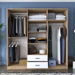 Casa si Gradina - Mobilier - Dulapuri si sifoniere - Sifoniere - Sifonier, Hanah Home, pal melaminat, nuc si alb, 210x210x51.5 cm, 893RAN5405 - Infinity.ro