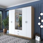 Casa si Gradina - Mobilier - Dulapuri si sifoniere - Sifoniere - Sifonier, Hanah Home, pal melaminat, nuc si alb, 210x210x51.5 cm, 893RAN5405 - Infinity.ro