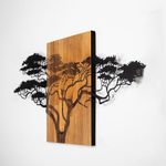 Casa si Gradina - Decoratiuni - Decoratiuni perete - Accesoriu decorativ de perete, Wallxpert, lemn si metal, negru si nuc, 144x3x70 cm - Infinity.ro
