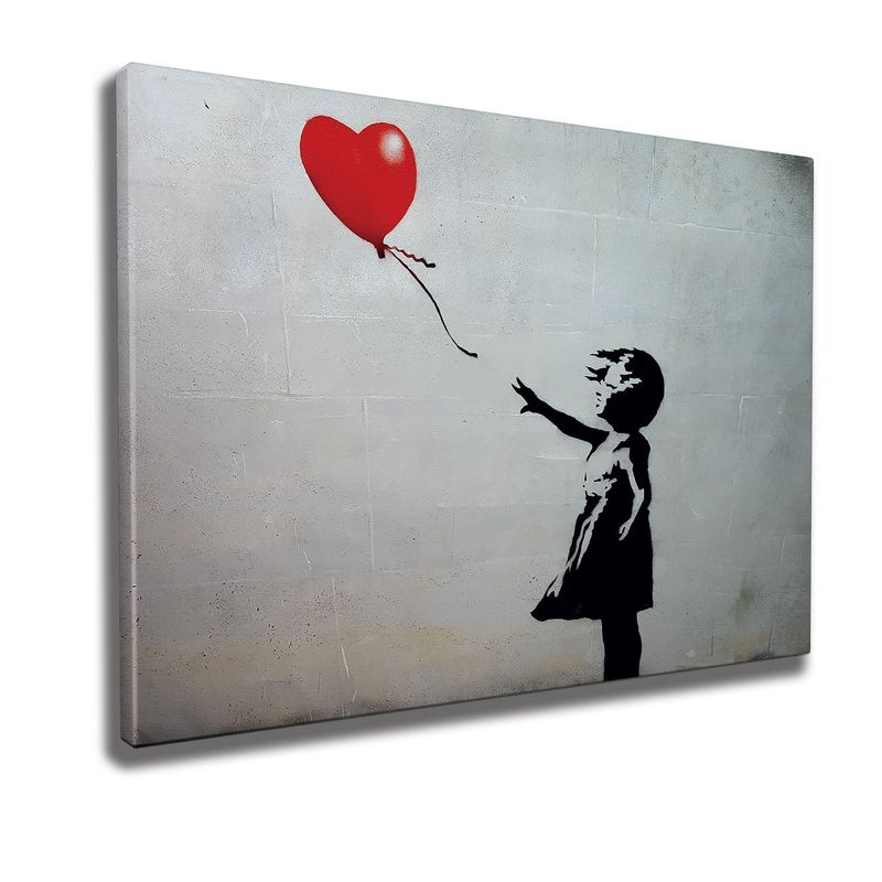 Casa si Gradina - Decoratiuni - Tablouri - Tablou canvas decorativ, Wallxpert, multicolor, 50x70 cm, 50% bumbac, 50% poliester, inspirat de Banksy - Infinity.ro