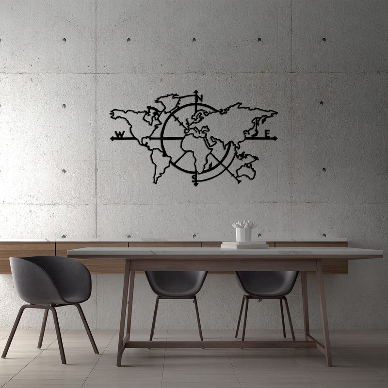 Casa si Gradina - Decoratiuni - Decoratiuni perete - Accesoriu decorativ de perete, Wallxpert, metal, negru, 118x68 cm - Infinity.ro